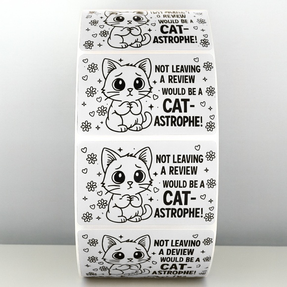 Cat Review Stickers – Cute Not Leaving a Review Would Be a Catastrophe Labels - Picture 10 of 11